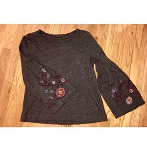 NWOT LOFT Grey Floral Top